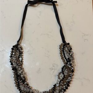 Loft beaded necklace with ribbon tie